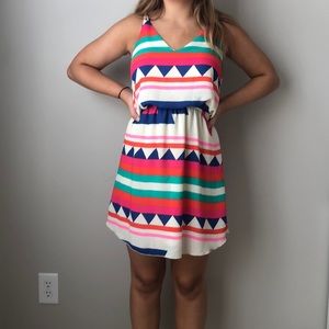 patterned colorful midi dress